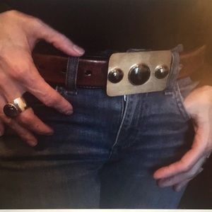 Sterling silver and Hematite Belt Buckle.